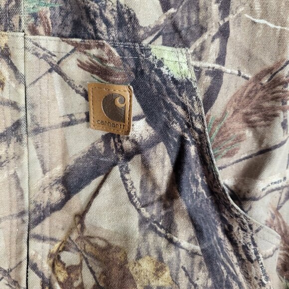 Vintage Carhartt Camoflauge Jacket Coat Men's Medium Realtree Hooded Hunting - Picture 3 of 10